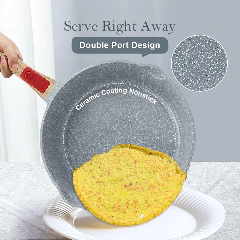 AIKENBBKK keramik pfanne 20 cm, Antihaft Keramikbeschichtung Bratpfanne 20 cm mit Abnehmbarer Griff,