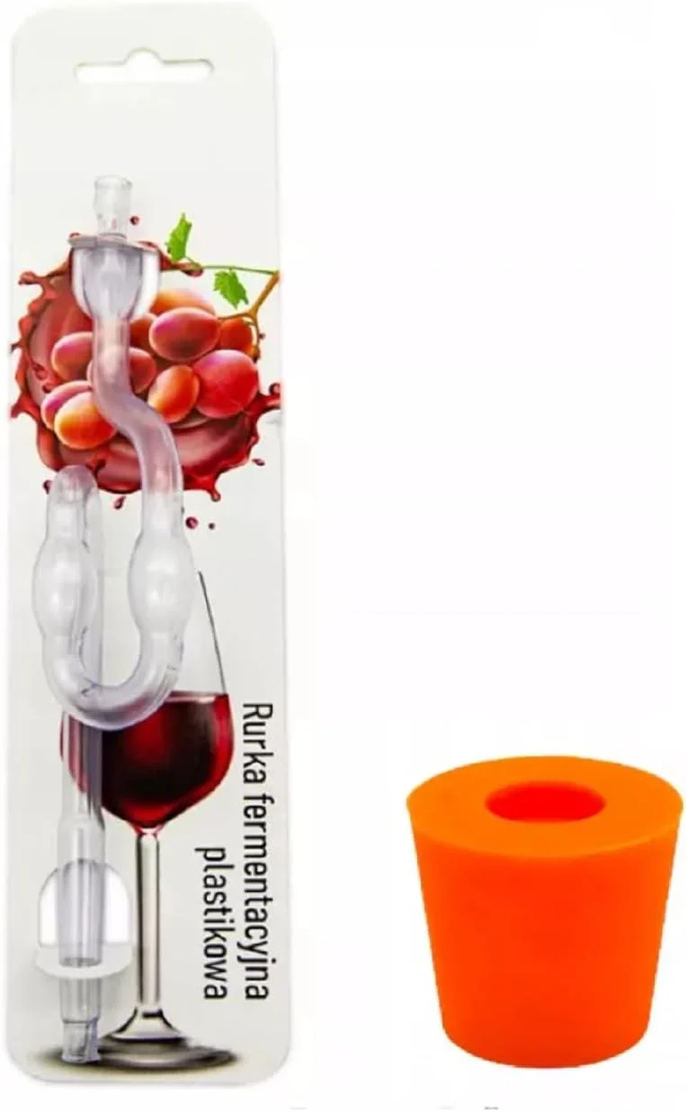 Weinballon 20L mit Kunststoffkorb + Trichter + HEFE + 1xROT-Gummistopfen + 1xGärröhrchen, Glasballon