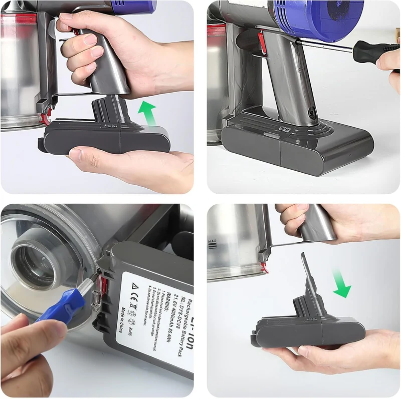 V8 Akku 21,6 V 4,0 Ah Ersatzakku für Dyson-V8 Akku Batterie Kompatibel mit DysonV8 Absolute, Animal,