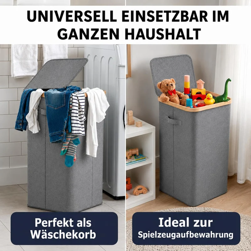 Gelber Sack Ständer Stabil mit Deckel und Innenbeutel– Mülleimer 70-120L für Gelbe Säcke & Recycling