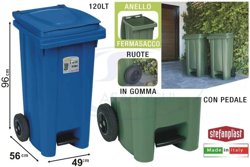 Stefanplast 643 - Mülltonne 48 x 55 x 94 cm blau, 48 x 55 x 94 cm Blau