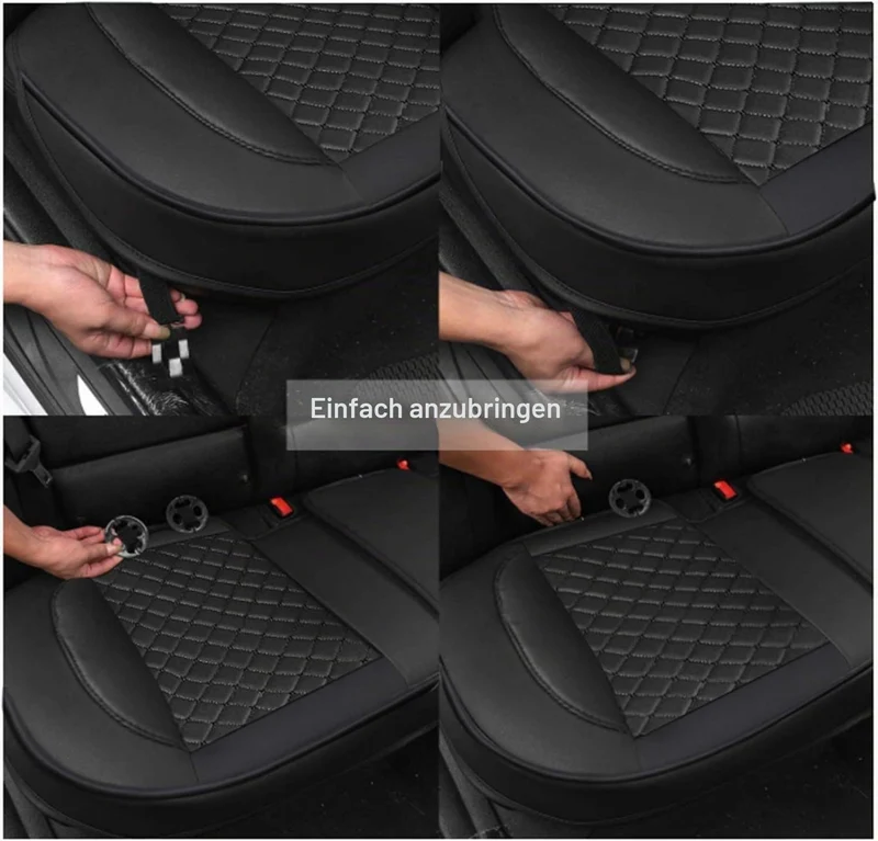 SanQing Autositzbezüge für die Rücksitze, hochwertiger Sitzkissen-Schutz aus PU-Leder, ohne Rückenle