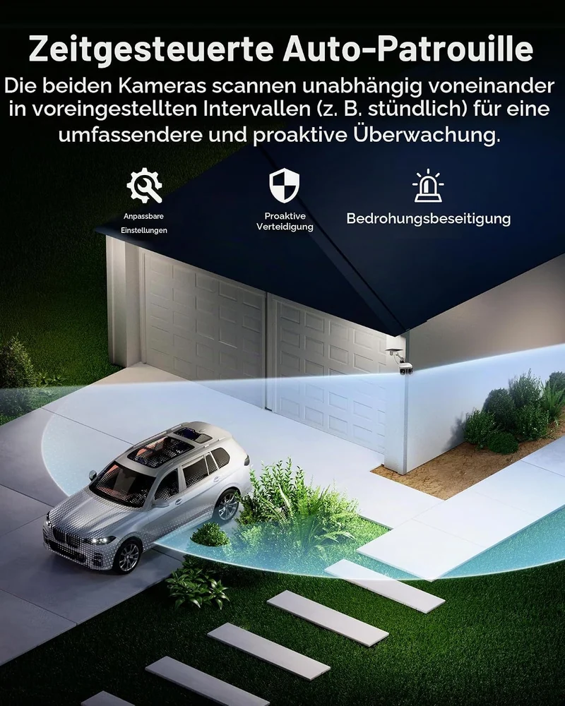 Baseus Security X1 Pro Überwachungskamera Aussen Solar WLAN, Kamera Überwachung Kabellos Dual-Kamera