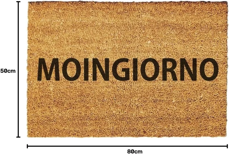 Giftstory Kokosmatte Fussmatte Kokos MOINGIORNO für Innen und Aussen 80x50 – Fussabtreter/Türvorlege