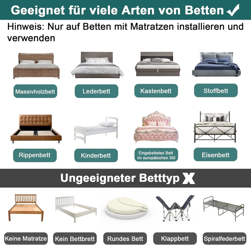 ACXIN Bettgitter Baby Verformbar Bettschutzgitter Rausfallschutz Bett Bettgitter Verstellbare Höhenv