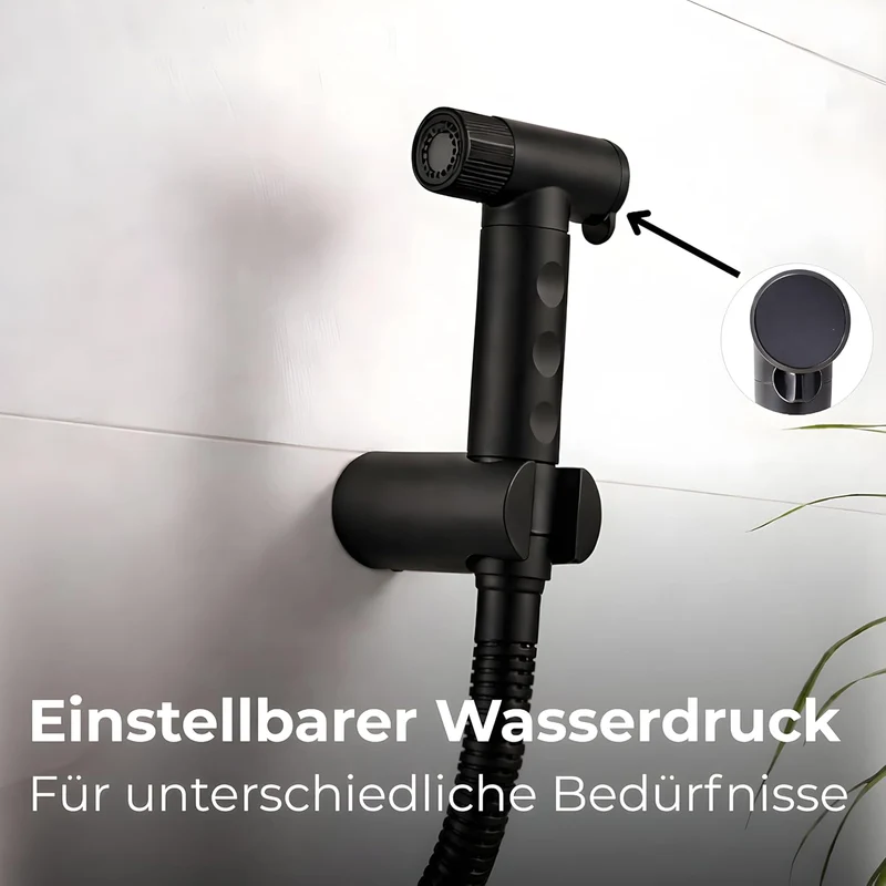 WC Handbrause mit Filter, wassersparende Intimdusche – schwarze Toilettendusche für Toilette mit 2 S