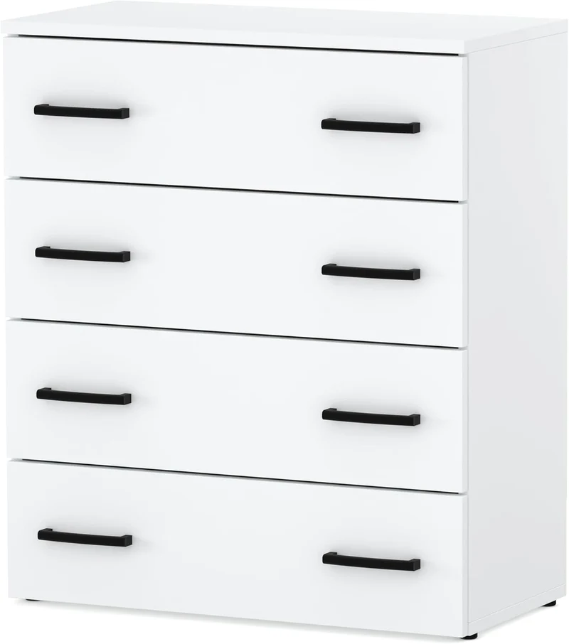 MRBLS_HOME Schuhschrank 71,2 x 82,9 x 35 cm (B/H/T) – Schmale Kommode mit 4 Klappen - Aufbewahrungsk