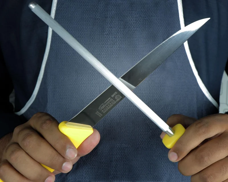 SMI 3 Stück Küchenmesser Set Solingen Metzgermesser Wetzstahl Fleischermesser Kochmesser Schlachterm