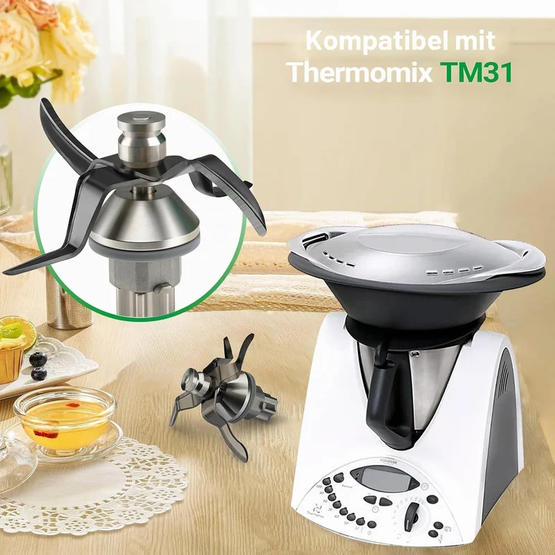 Titanstreichklinge Messer für Vorwerk Thermomix TM31 Küchenmaschine zubehör Titan TM31, Titan TM31