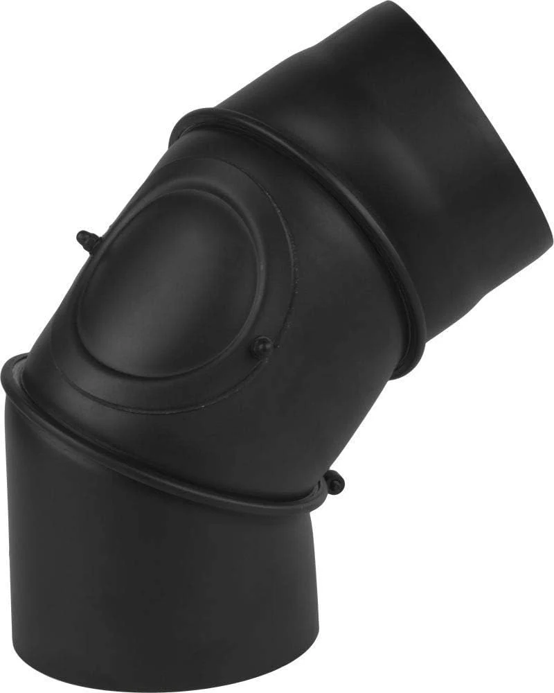 Ofenrohr Rauchrohr Kaminrohr Bogen Knie 45° 90° Doppelwandfutter Abgaswärmetauscher Radiator Wandros