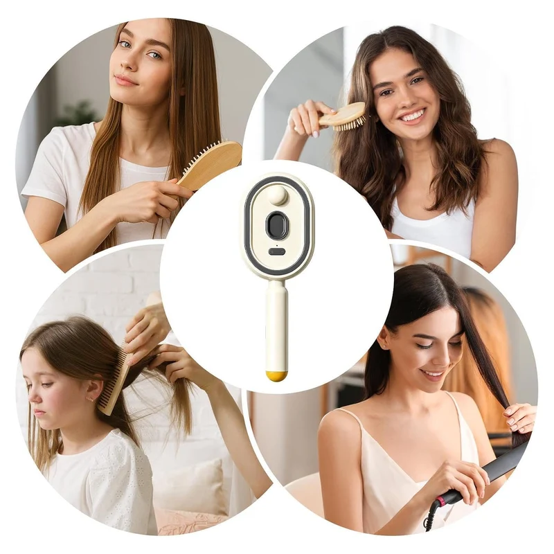 Elektrische Dampfbürste, antistatische Kräuselkontrolle, elektrischer Haarkamm, für Frauen, Damen, F