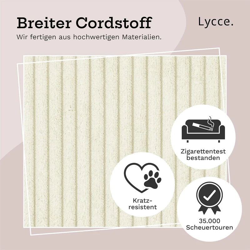 Lycce Kallax Boxen Cordstoff 4er Set | faltbare Aufbewahrungsboxen 33 x 33 x H31 cm mit abnehmbarem