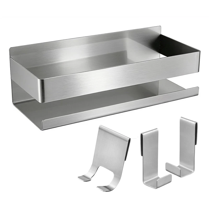 Duschablage ohne Bohren 23 * 9 * 7.5CM- Selbstklebender Duschkorb, Rostfreies Badezimmerregal, platz