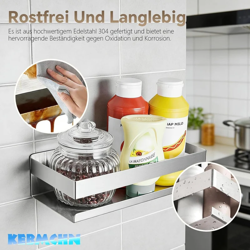 Duschablage ohne Bohren 23 * 9 * 7.5CM- Selbstklebender Duschkorb, Rostfreies Badezimmerregal, platz
