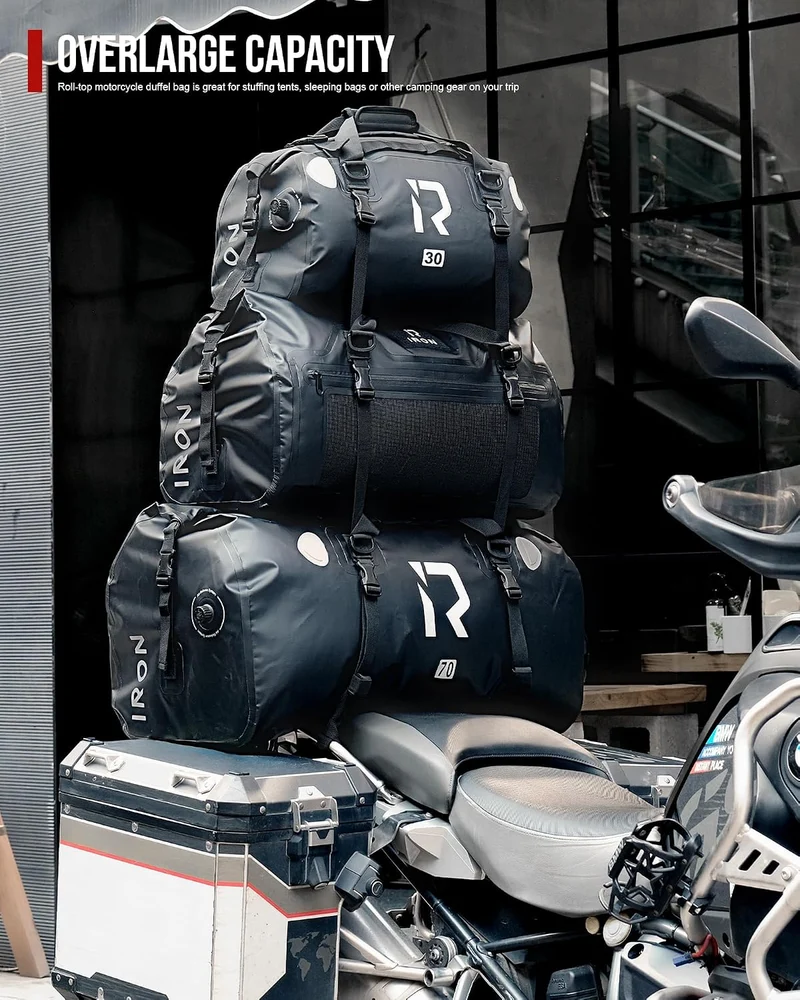IRON JIA'S Motorradtasche Gepäckrolle wasserdichte Hecktasche Satteltasche Reisetasche mit rollversi