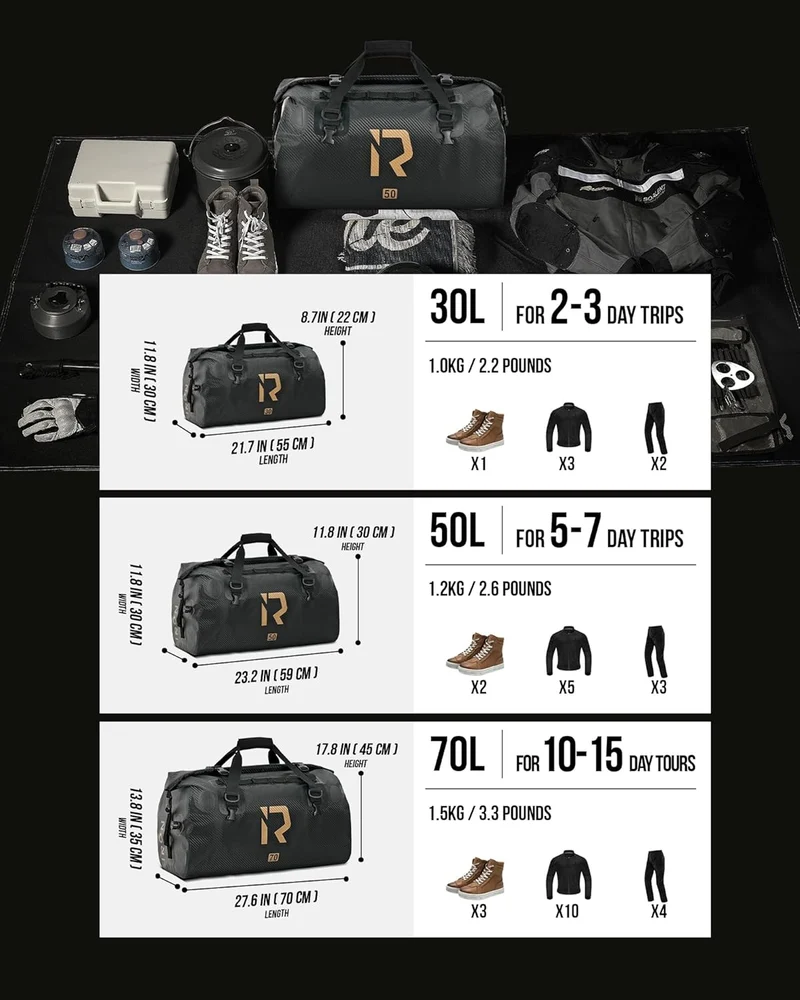IRON JIA'S Motorradtasche Gepäckrolle wasserdichte Hecktasche Satteltasche Reisetasche mit rollversi