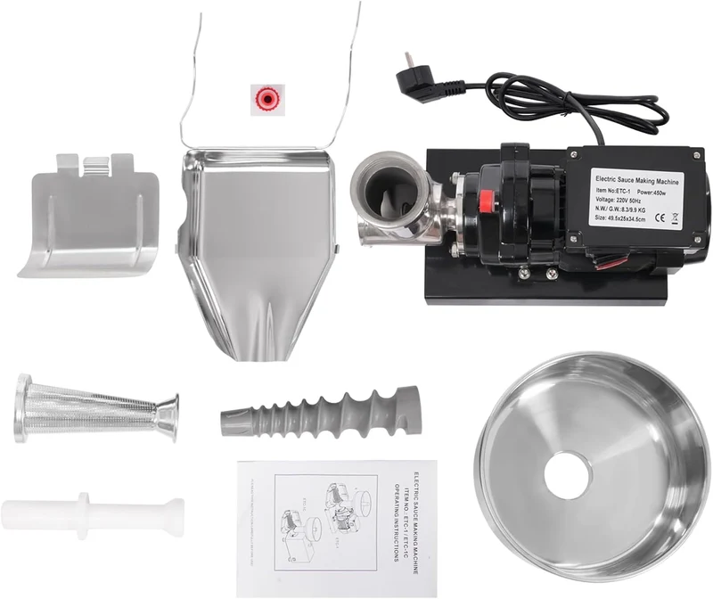 Elektrische Tomatensaucenmaschine, Tomatensaucenmaschine, Elektrische Tomatenpassiermaschine 450W, M