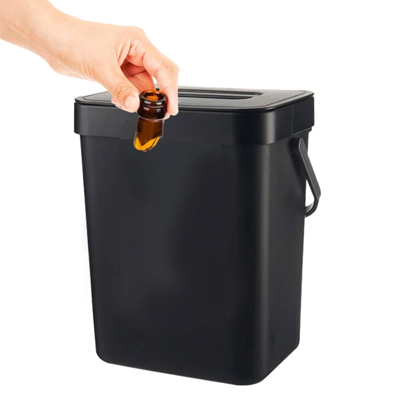 Generisch 5L Wandmontierter Mülleimer Mit Deckel, 24.5x18.5x14.5cm Küchenmülleimer En Kunststoff Mit