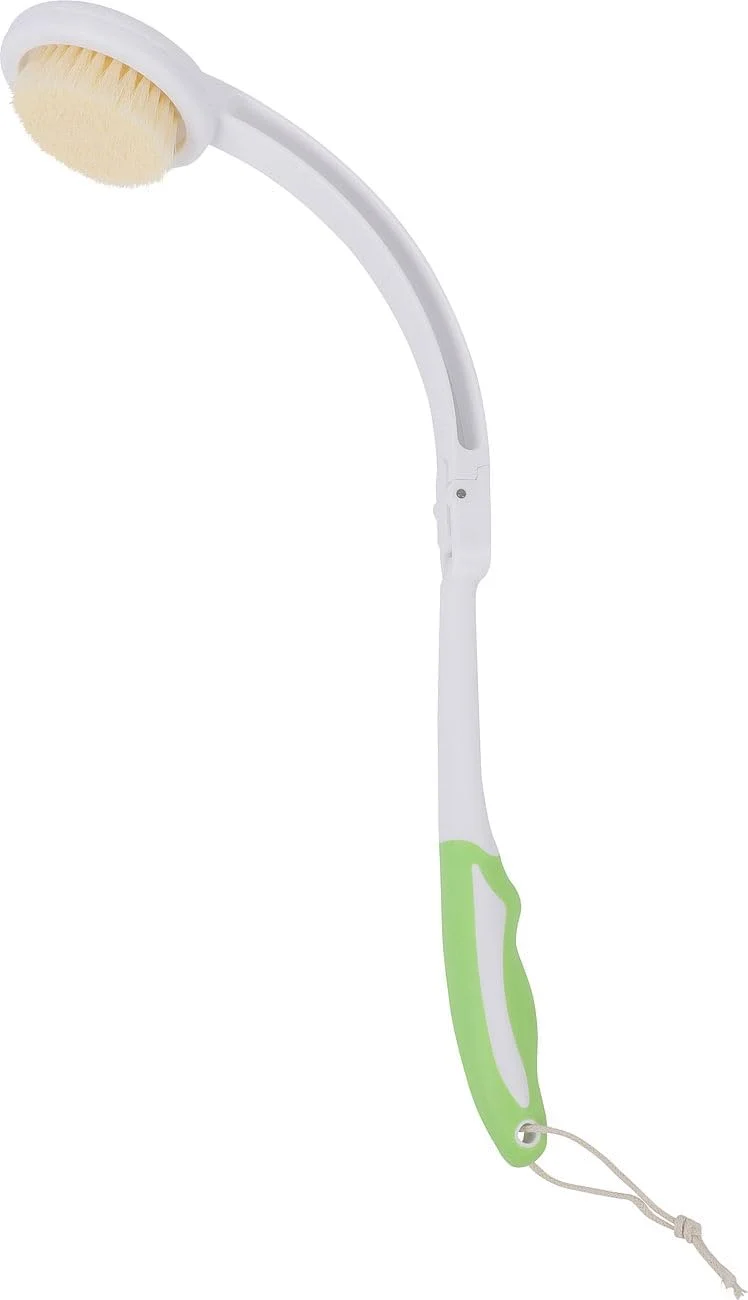Eincremhilfen: 2er-Set Rücken-Eincremehilfen & Duschbürsten, 6 Köpfe, klappbar 41,5cm (Rückeneincrem
