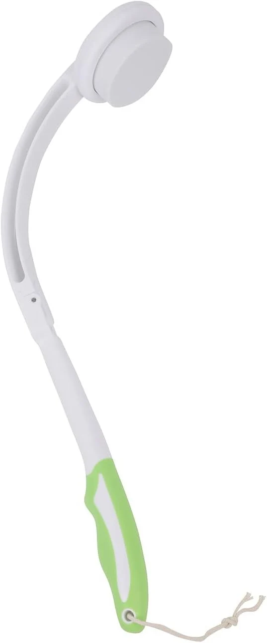 Eincremhilfen: 2er-Set Rücken-Eincremehilfen & Duschbürsten, 6 Köpfe, klappbar 41,5cm (Rückeneincrem
