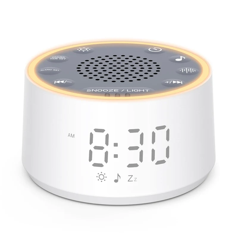 Dreamegg White Noise Machine mit Licht und Wecker, Weisses Rauschen Gerät für Erwachsene und Kinder,