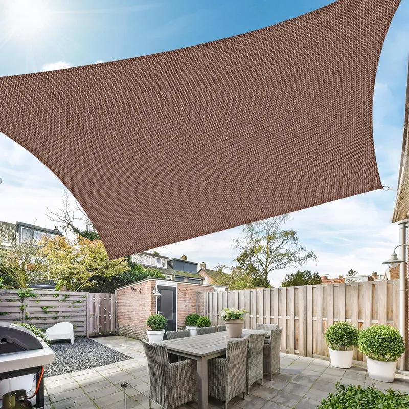 Duerer Sonnensegel 3.6x4.8m Rechteckig Sonnenschutz Garten Balkon und Terrasse, 95% UV Schutz, 185g/