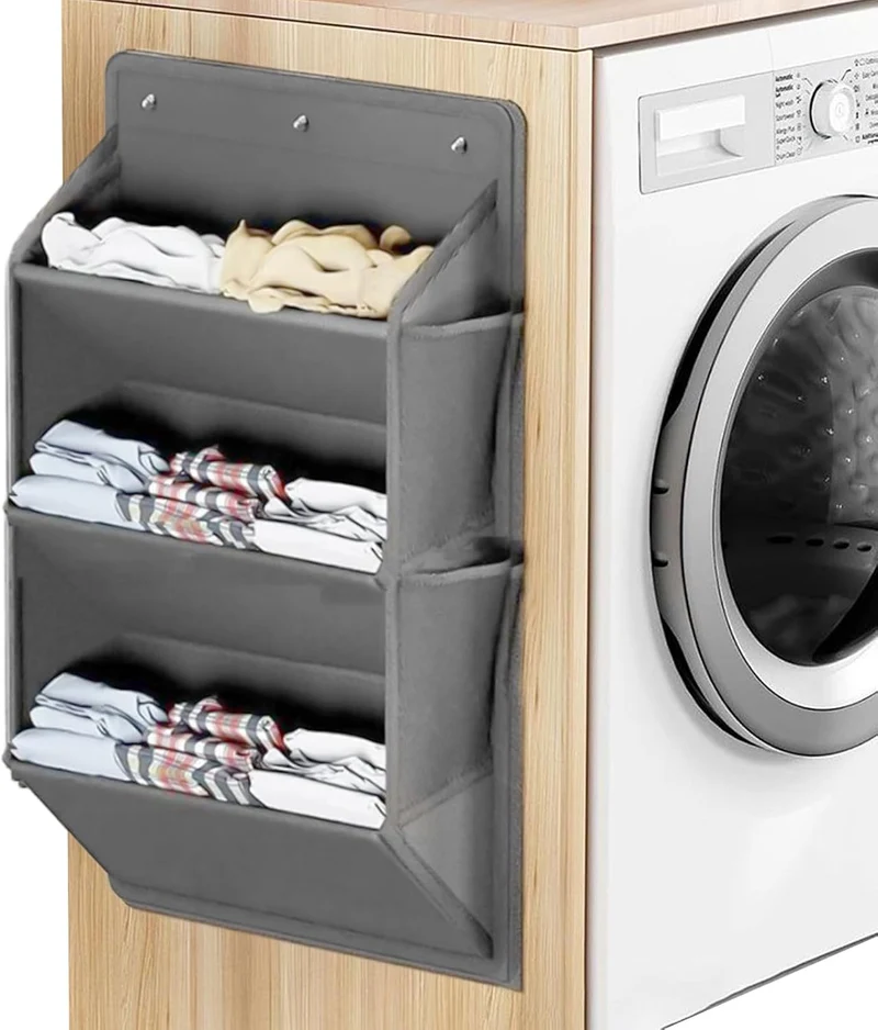 -, 3-lagiger Kleiderschrank-Organizer, schmaler Platz für Schuhe, Kleidung, Handtücher, Geldbörse, W
