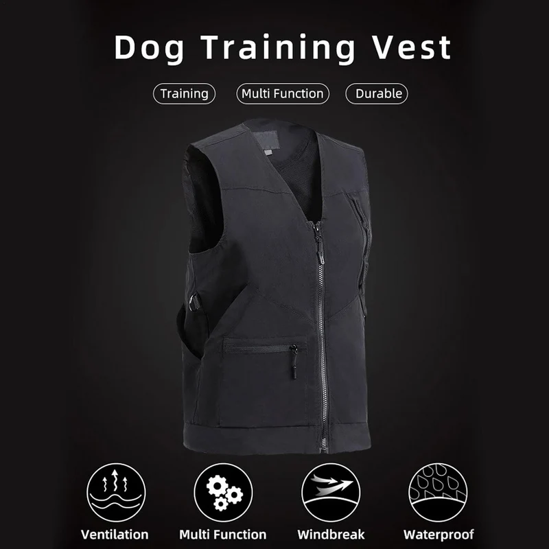 Hundetrainer-Tuch mit Mehreren Taschen, Hundetrainer-Weste | Hundeführer-Schutzweste - Seitlich vers