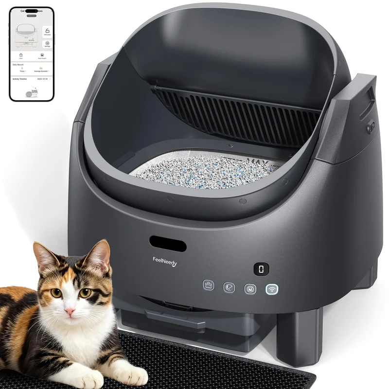 FEELNEEDY Katzenklo Selbstreinigend, Elektrisches Katzenklo mit Geruchsneutralisierungssystem für Ka