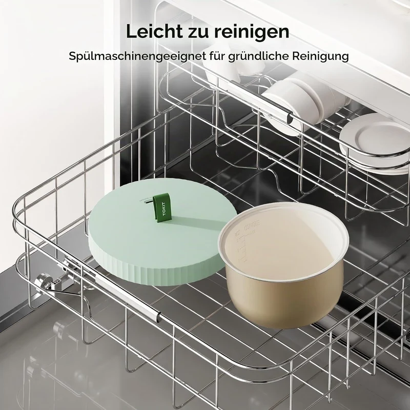 TOKIT Reiskocher 1.5L Mini Elektrische Reis Kocher, Multifunktionskocher mit Keramik Antihaftbeschic