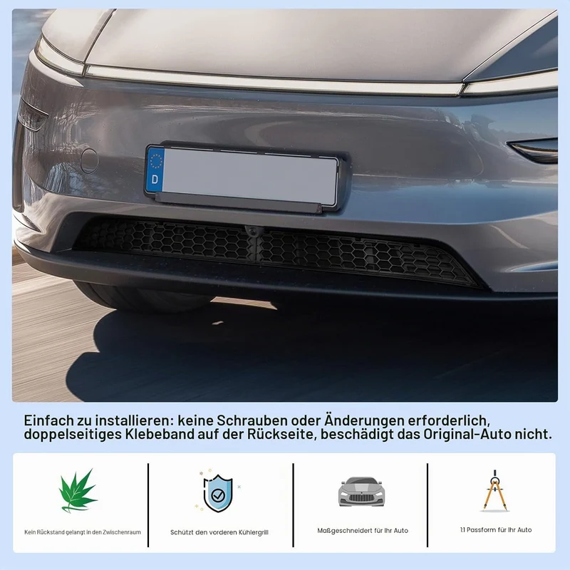 CDEFG Kompatibel mit Tesla Model Y Juniper 2025 2026 Front Kühlergrille Frills Frontstossstangenmask