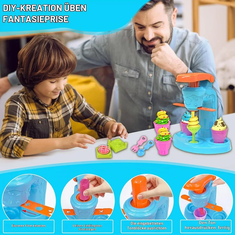UCAMP 65 Stück Modelliermasse für Kinder, Zubehör zum Erstellen von Hamburgern und Pizza, kreatives