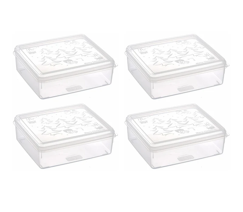MiraHome Keksdosen 4er Set transparent mit Classic-Design 2,5L – Rechteckige Plätzchendosen – Ideal
