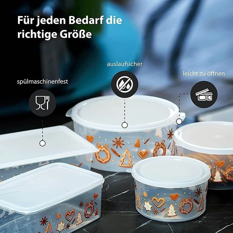 MiraHome Keksdosen 4er Set transparent mit Classic-Design 2,5L – Rechteckige Plätzchendosen – Ideal