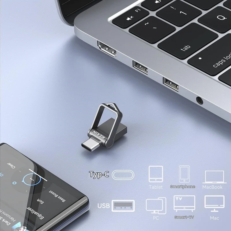 KEXIN USB C Stick 32GB 5 Stück USB 3.0 OTG, Dual-USB Type-C & USB-A Anschlüsse, Speicherstick für PC
