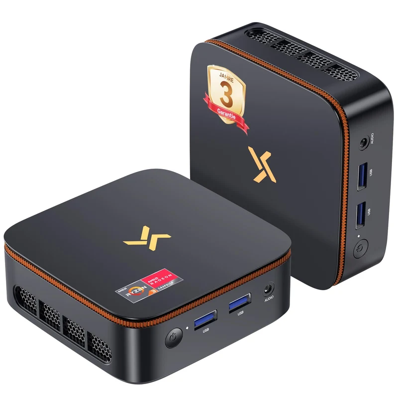 Huidun H50 AMD Ryzen, Radeon Vega 6 Mini PC(Besser als N95/N100/4300U), 8GB DDR4 256GB SSD, Win 11 p