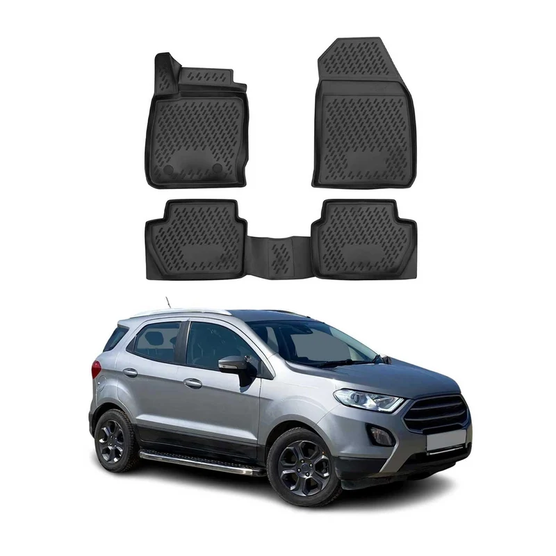 OMAC Gummimatten Fussmatten kompatibel mit Ford Ecosport 2014-2024 TPE Automatten Schwarz 4X EcoSpor