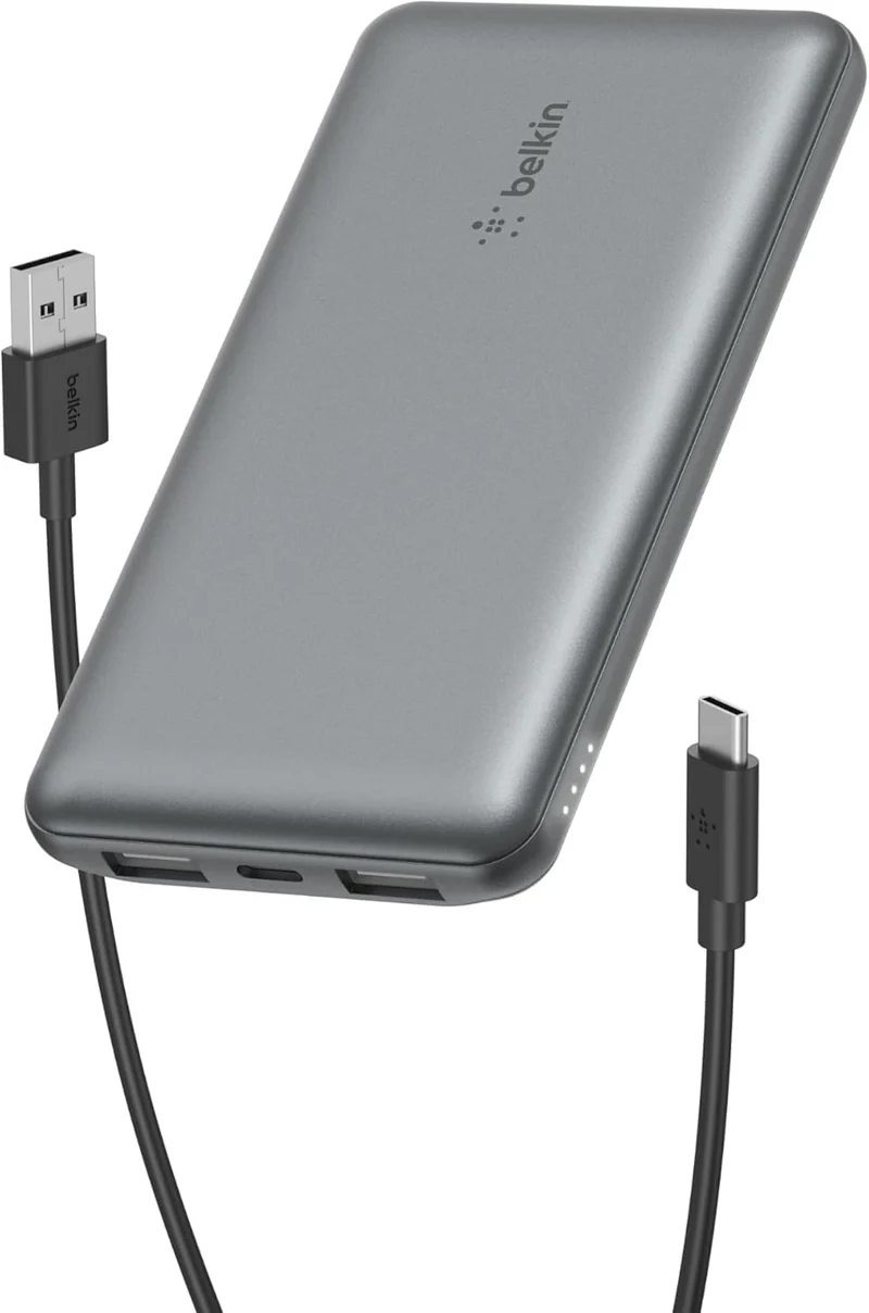 Belkin Powerbank 10000mah, tragbares USB-C-Ladegerät mit 1 USB-C- & 2 USB-A-Anschlüssen, Akkupack zu