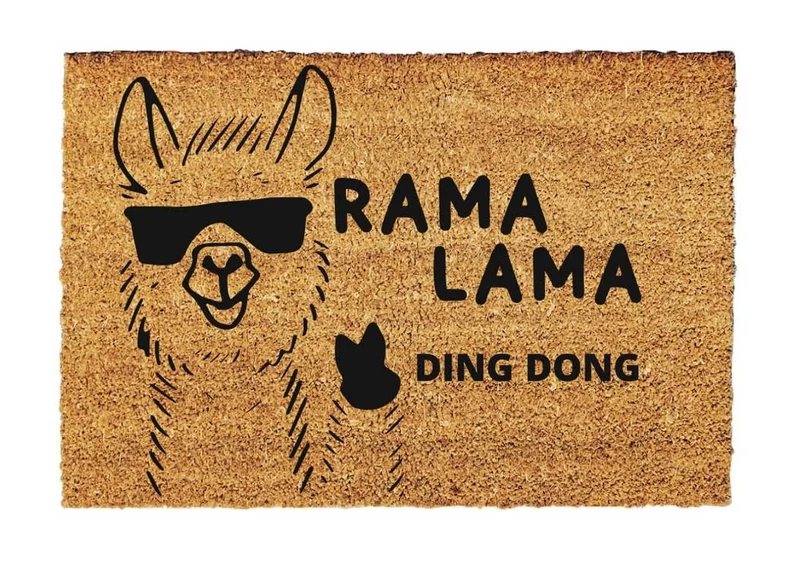 Giftstory Kokosmatte Fussmatte Kokos RAMA LAMA für Innen und Aussen 80x50 Fussmatte Haustür - Willko