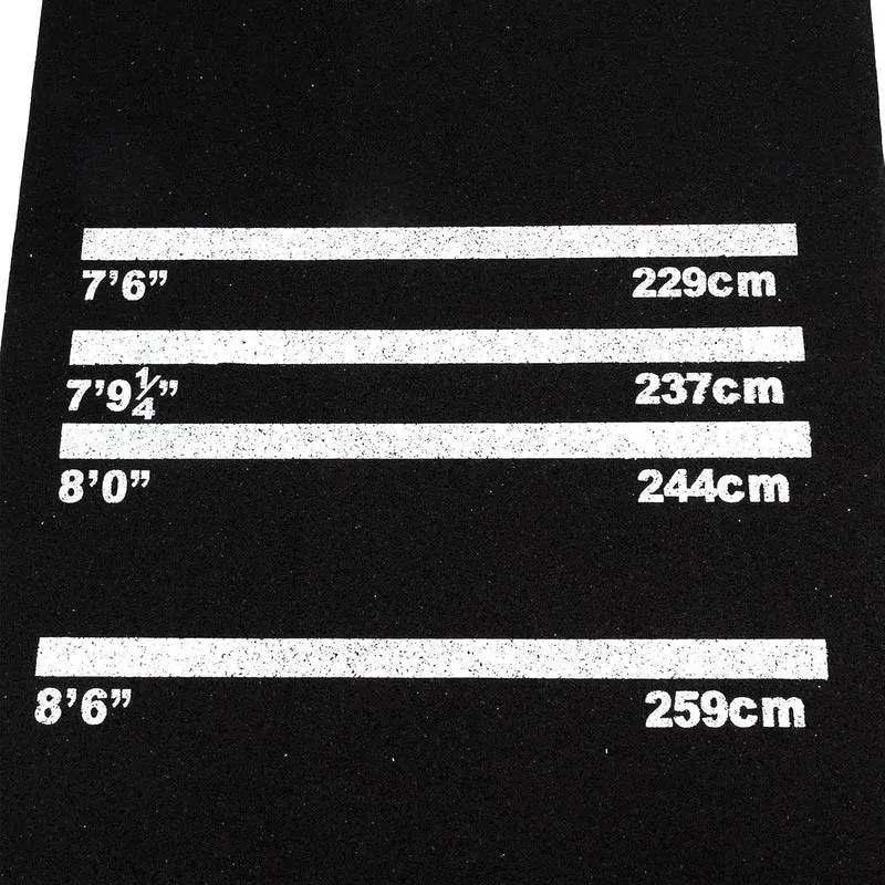 Darts Matte - rutschfeste Stossdämpfende Matte | mit 4 Wurfabständen 300x34 cm Dartteppich | für Män