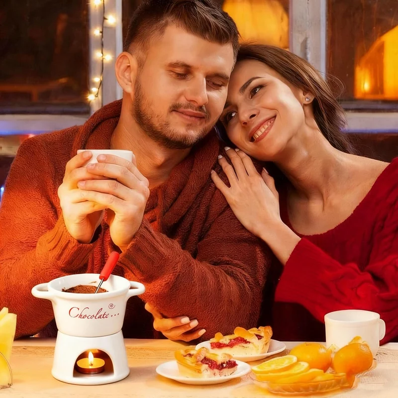 Generisch Schokoladen Fondue Tasse,Keramiktopf | Fondue Tassen Set Für Schmelzende Schokolade,Für Da
