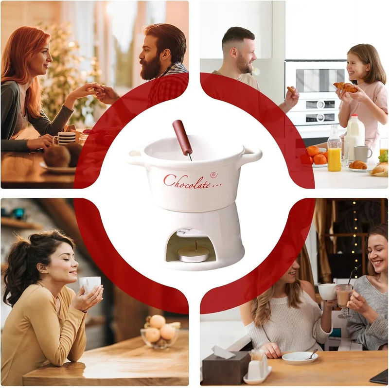 Generisch Schokoladen Fondue Tasse,Keramiktopf | Fondue Tassen Set Für Schmelzende Schokolade,Für Da