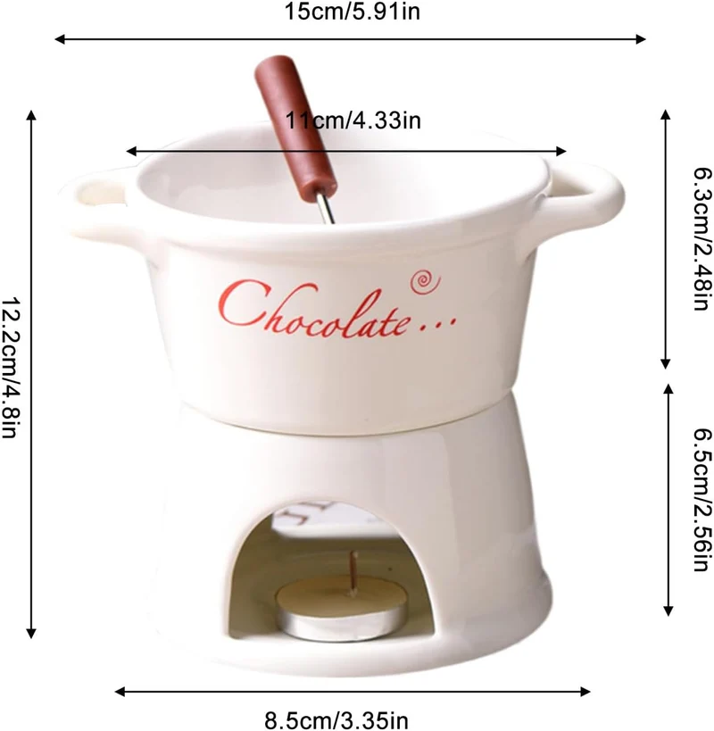 Generisch Schokoladen Fondue Tasse,Keramiktopf | Fondue Tassen Set Für Schmelzende Schokolade,Für Da