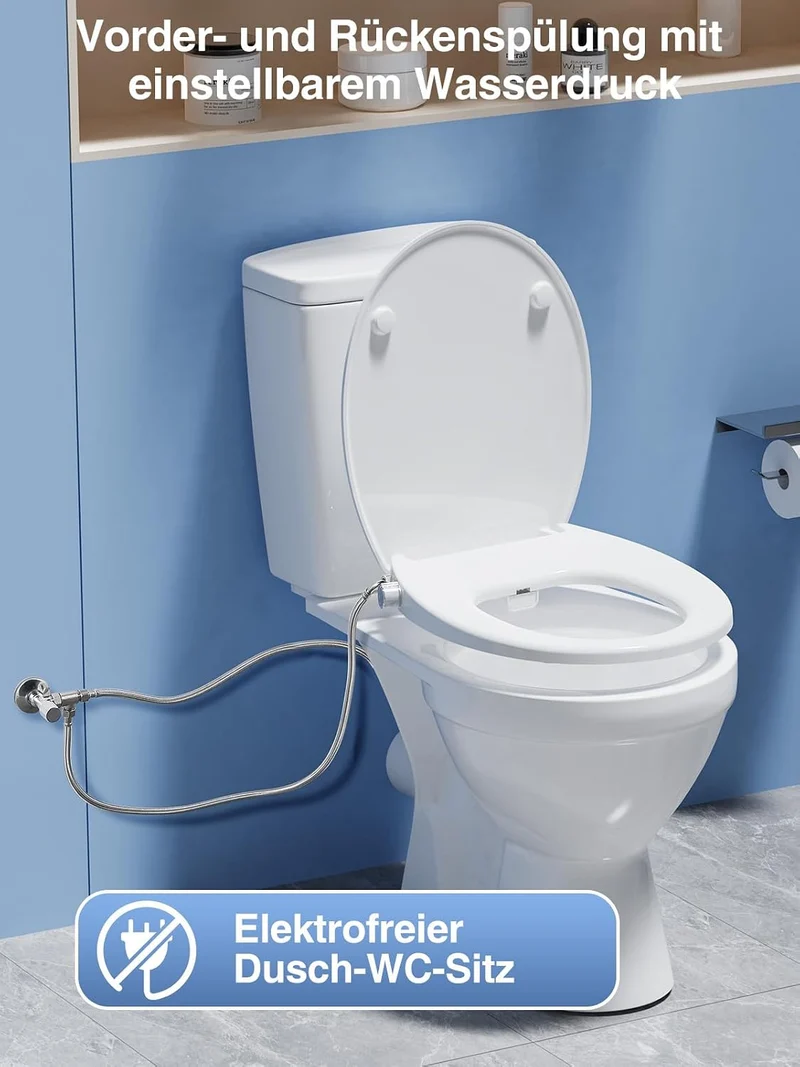 Toilettendeckel mit Bidet,YEAUPE PRO WC Sitze mit Absenkautomatik, nicht elektrisch, mit selbstreini