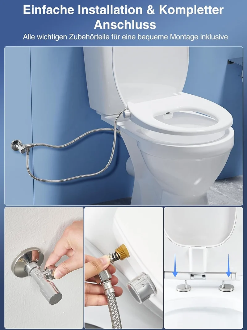 Toilettendeckel mit Bidet,YEAUPE PRO WC Sitze mit Absenkautomatik, nicht elektrisch, mit selbstreini