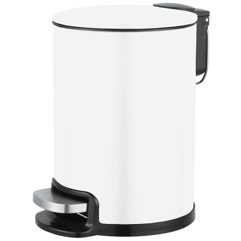 Amig - Kosmetikeimer mit Pedal 3L Tacto - Weiss - Hygienische Öffnung - Ø16,8 x 25,5 cm - Lackierter