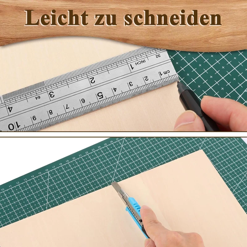 CYEER 24 Stück Sperrholzplatte 3mm, 300x300mm Lindenholz Platten zum Basteln, Bastelholz für Lasersc