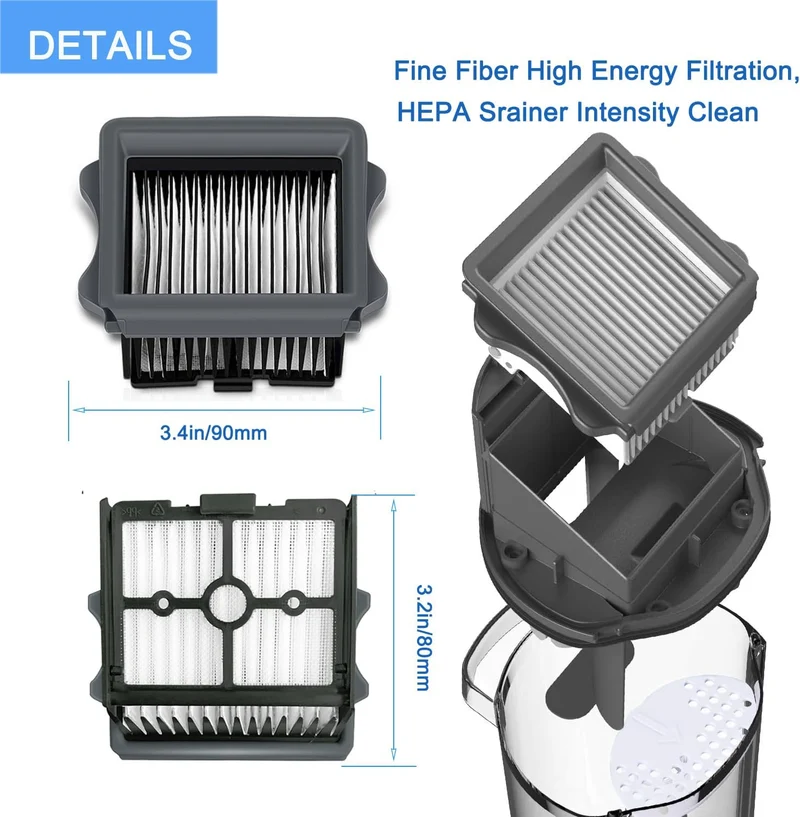 Ersatzbürstenrolle und HEPA-Filter für Tineco iFloor3/Floor One S3, Zubehör für Nass- und Trockensau