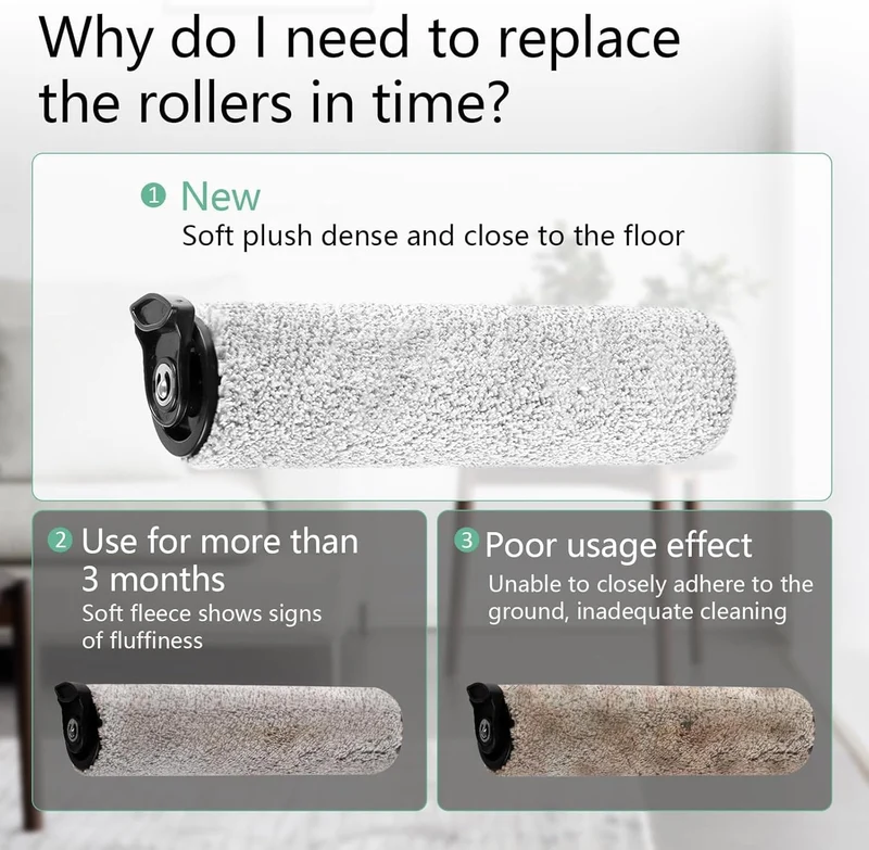 Ersatzbürstenrolle und HEPA-Filter für Tineco iFloor3/Floor One S3, Zubehör für Nass- und Trockensau