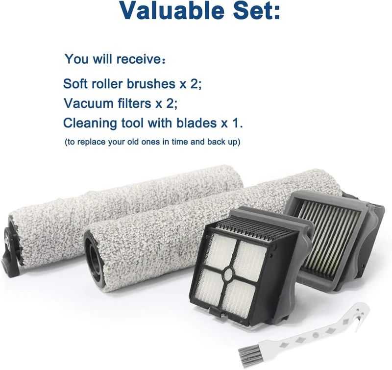 Ersatzbürstenrolle und HEPA-Filter für Tineco iFloor3/Floor One S3, Zubehör für Nass- und Trockensau